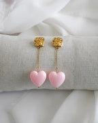 Boucles d'oreilles MAÏA - rose dragée