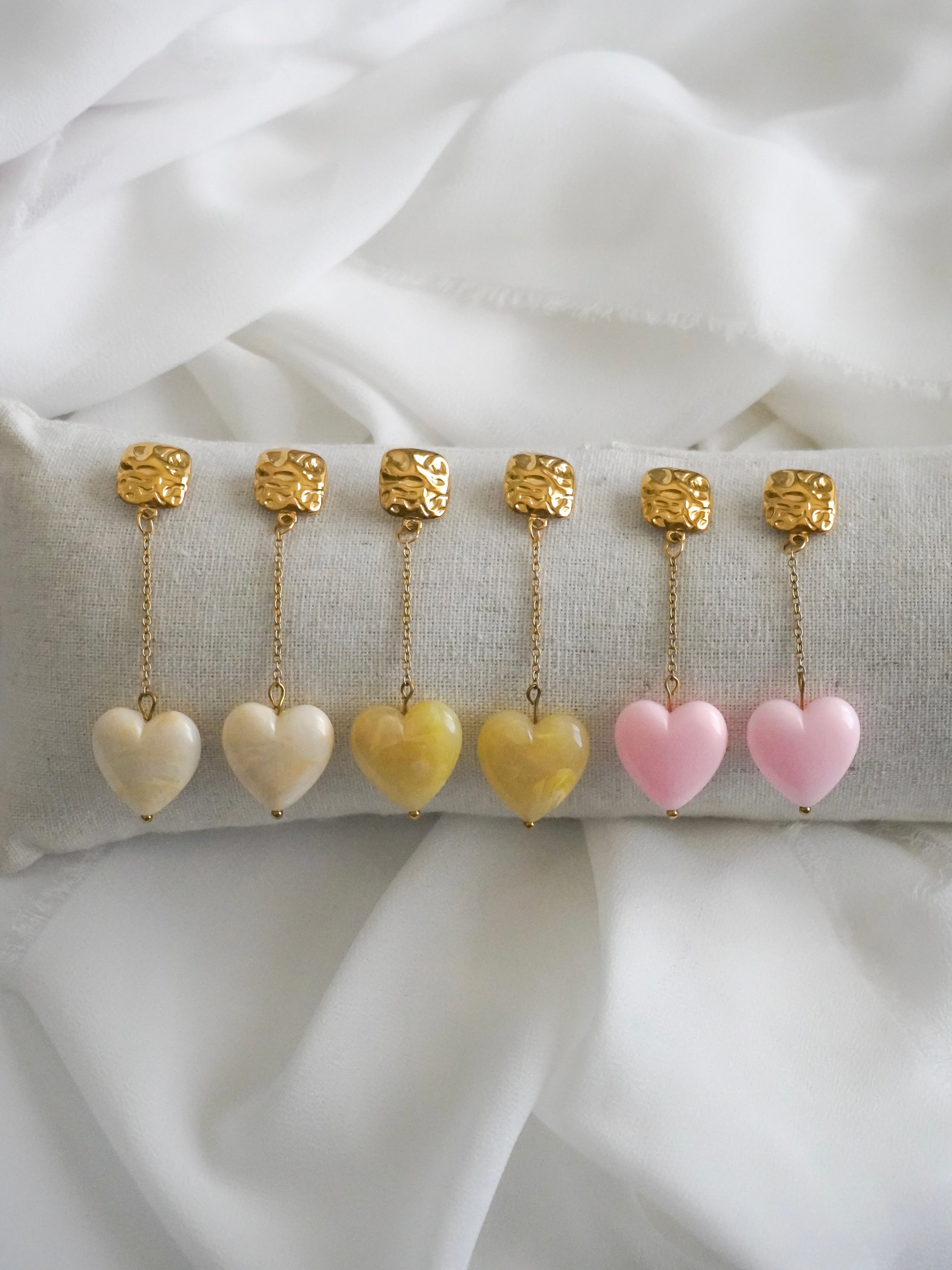 Boucles d'oreilles MAÏA - crème