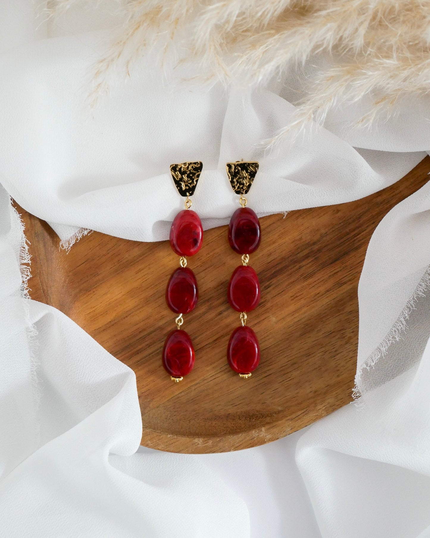 Boucles d'oreilles MARTINA - bordeaux