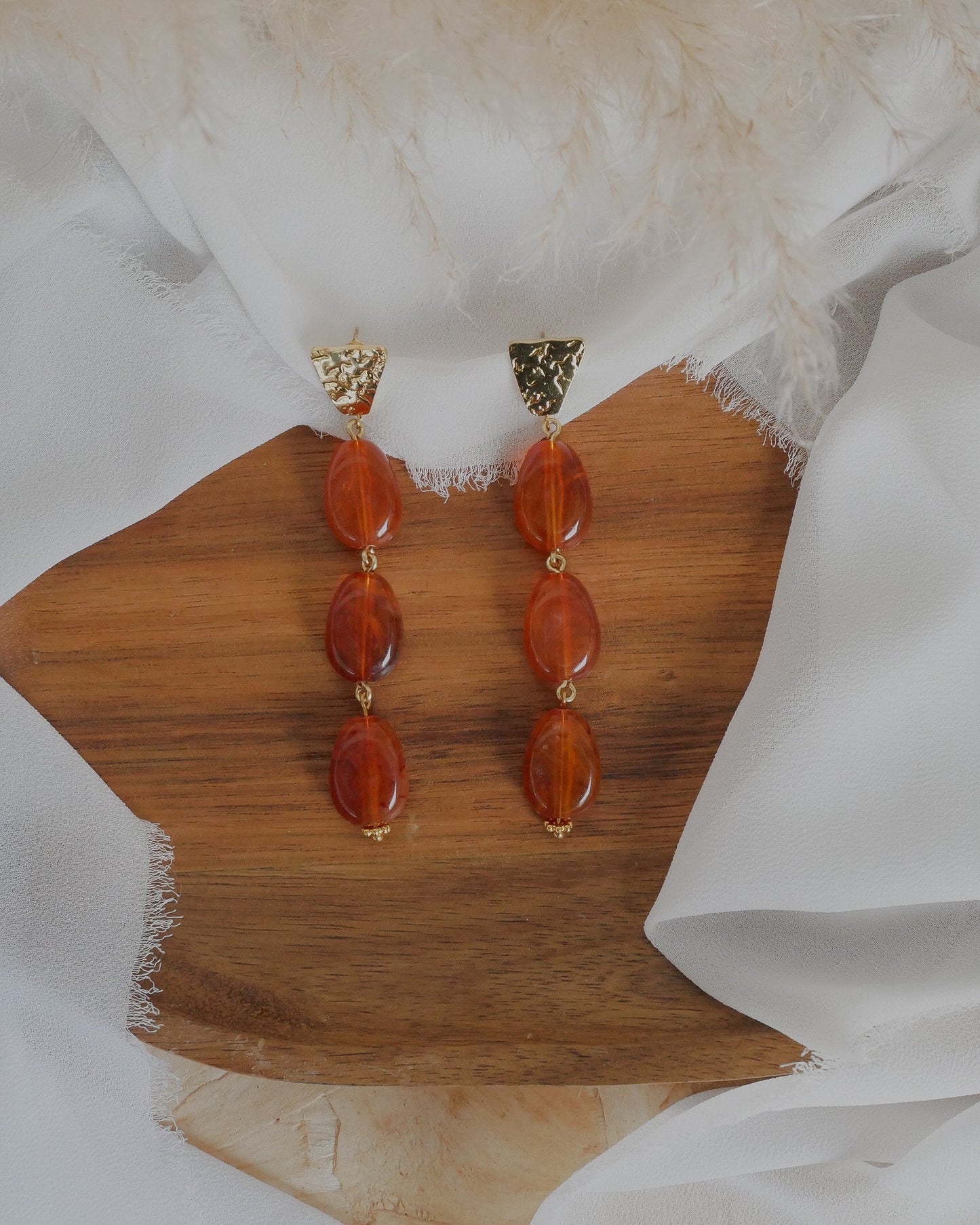 Boucles d'oreilles MARTINA - orange ambré