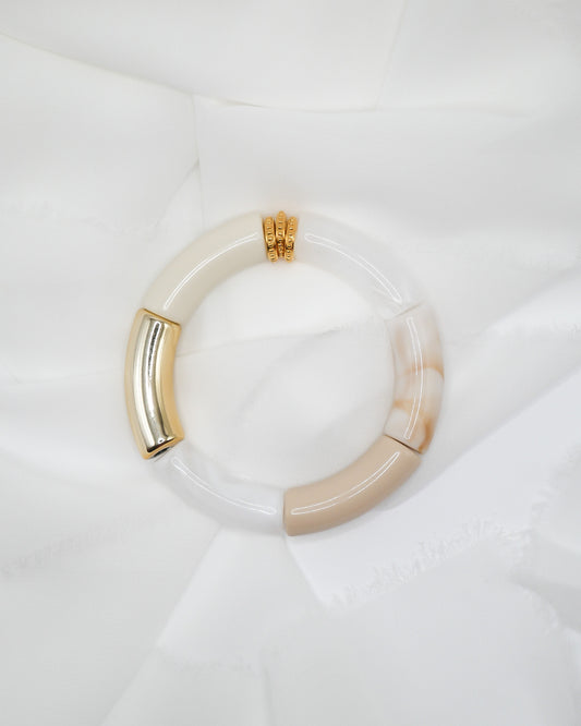 Bracelet PABLO - écru/doré/beige