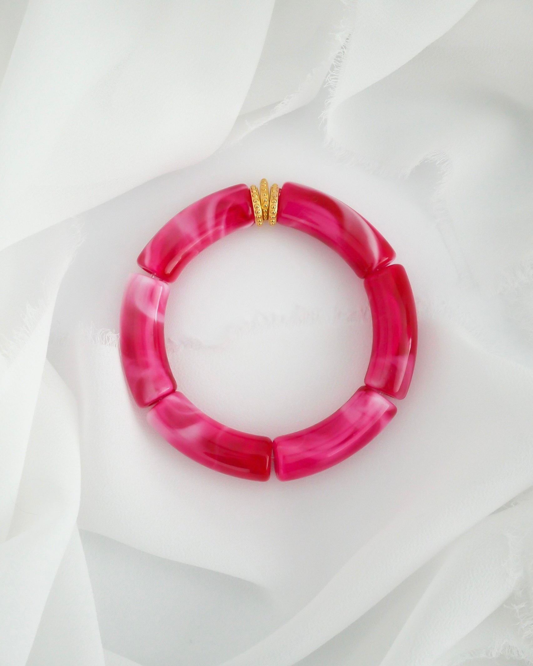 Bracelet PABLO #4 - rose fuchsia marbré
