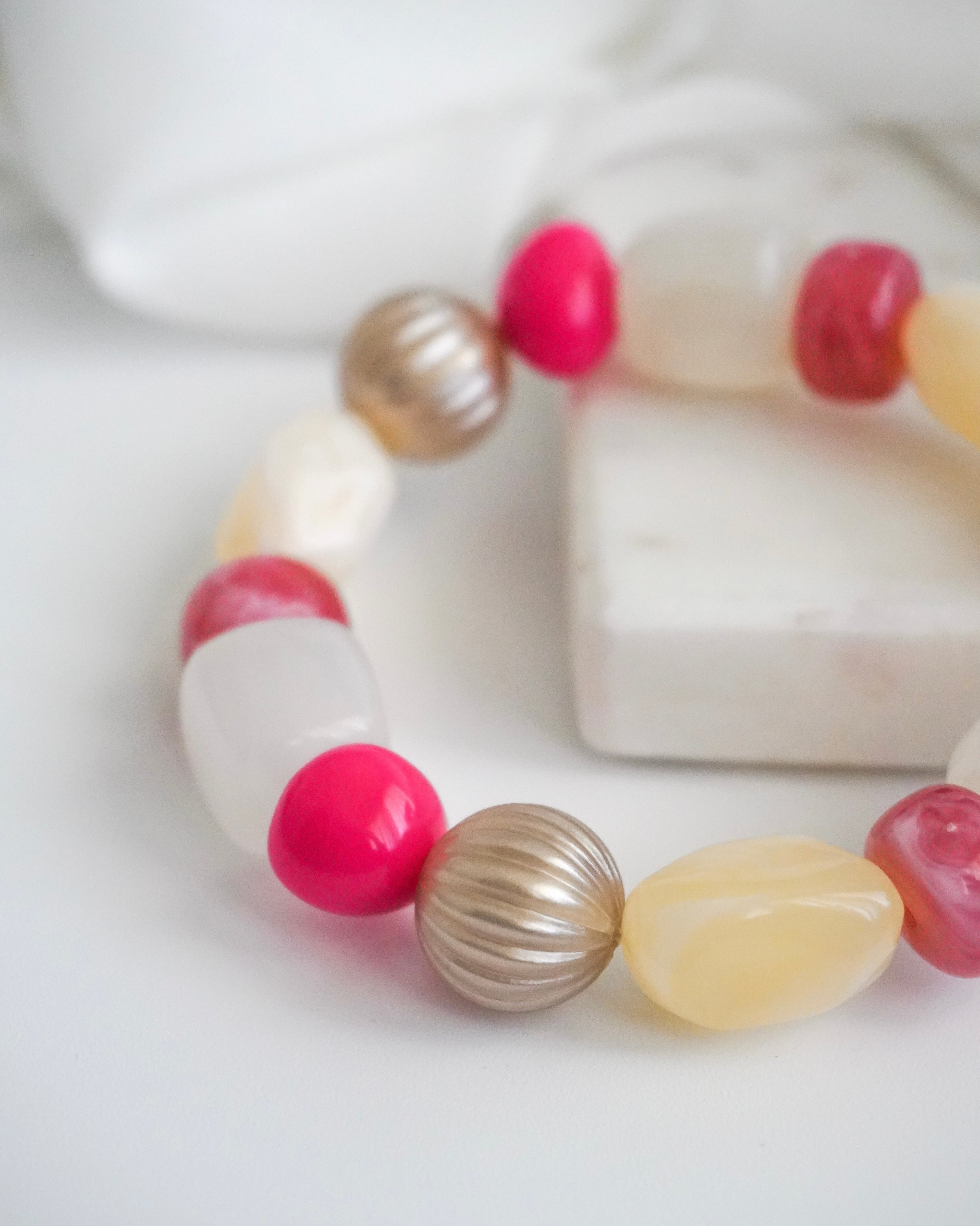 Bracelet GINO - blanc/beige/rose