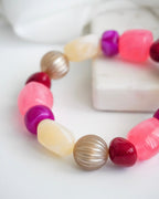 Bracelet GINO - beige/rose/magenta