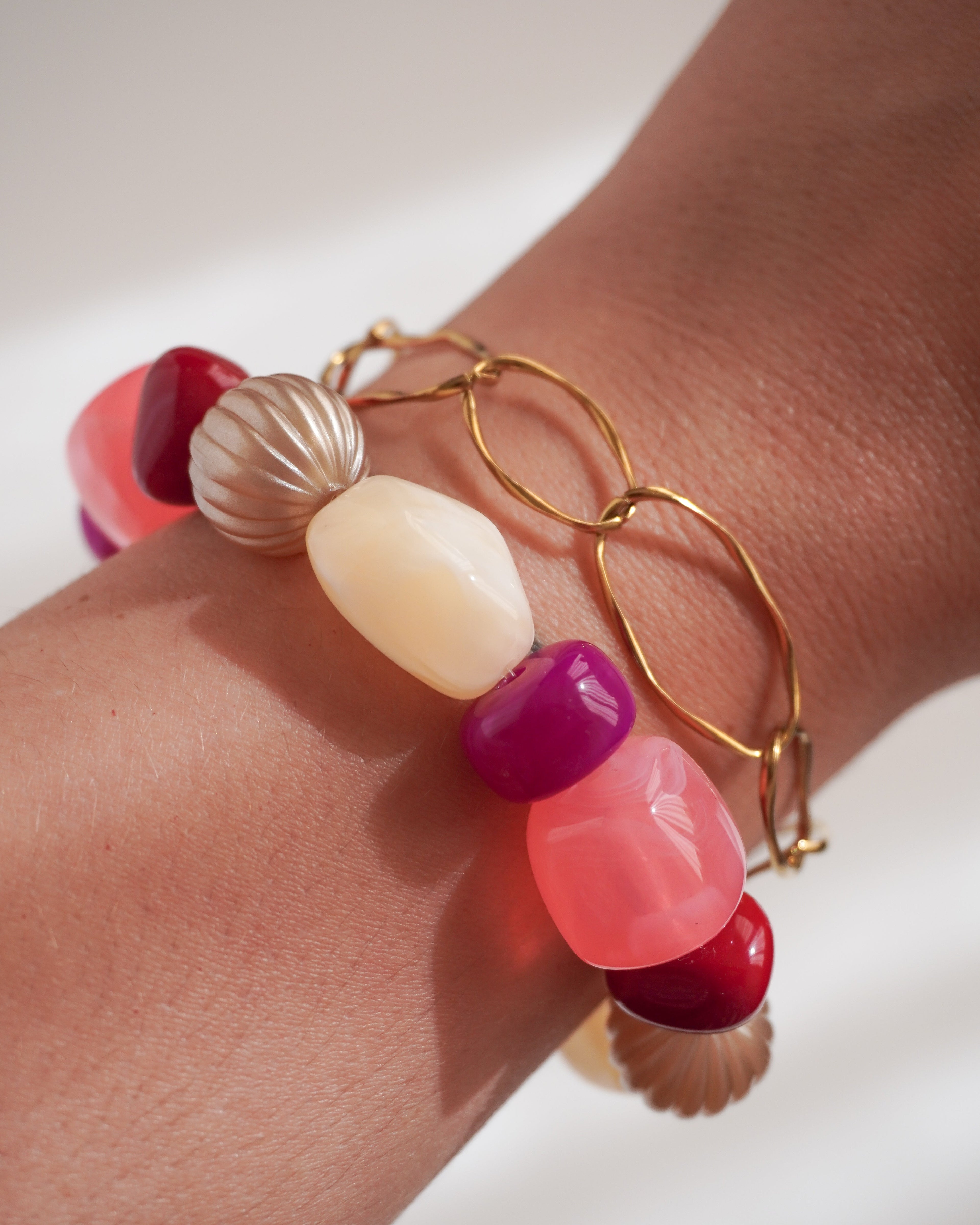 Bracelet GINO - beige/rose/magenta