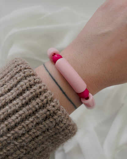 Bracelet PABLO #7 - rose clair/fuchsia