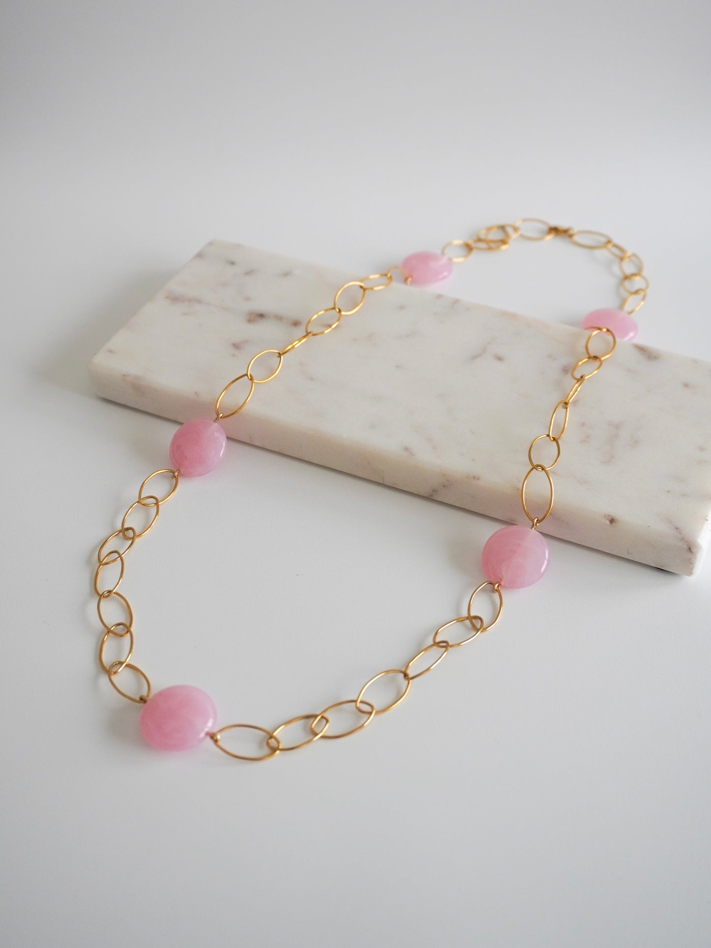 Collier sautoir MARLIE - rose clair