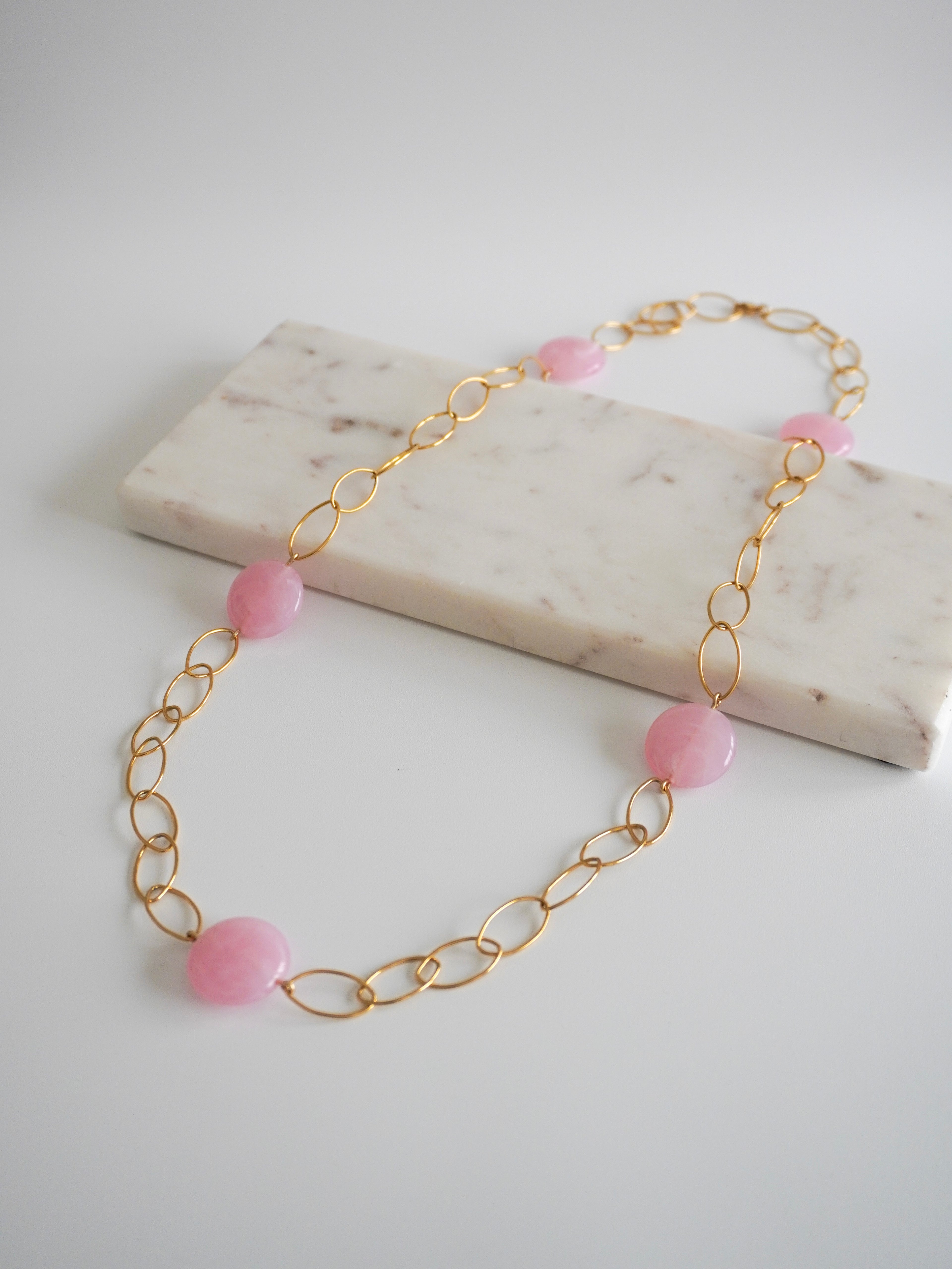 Collier sautoir MARLIE - rose clair