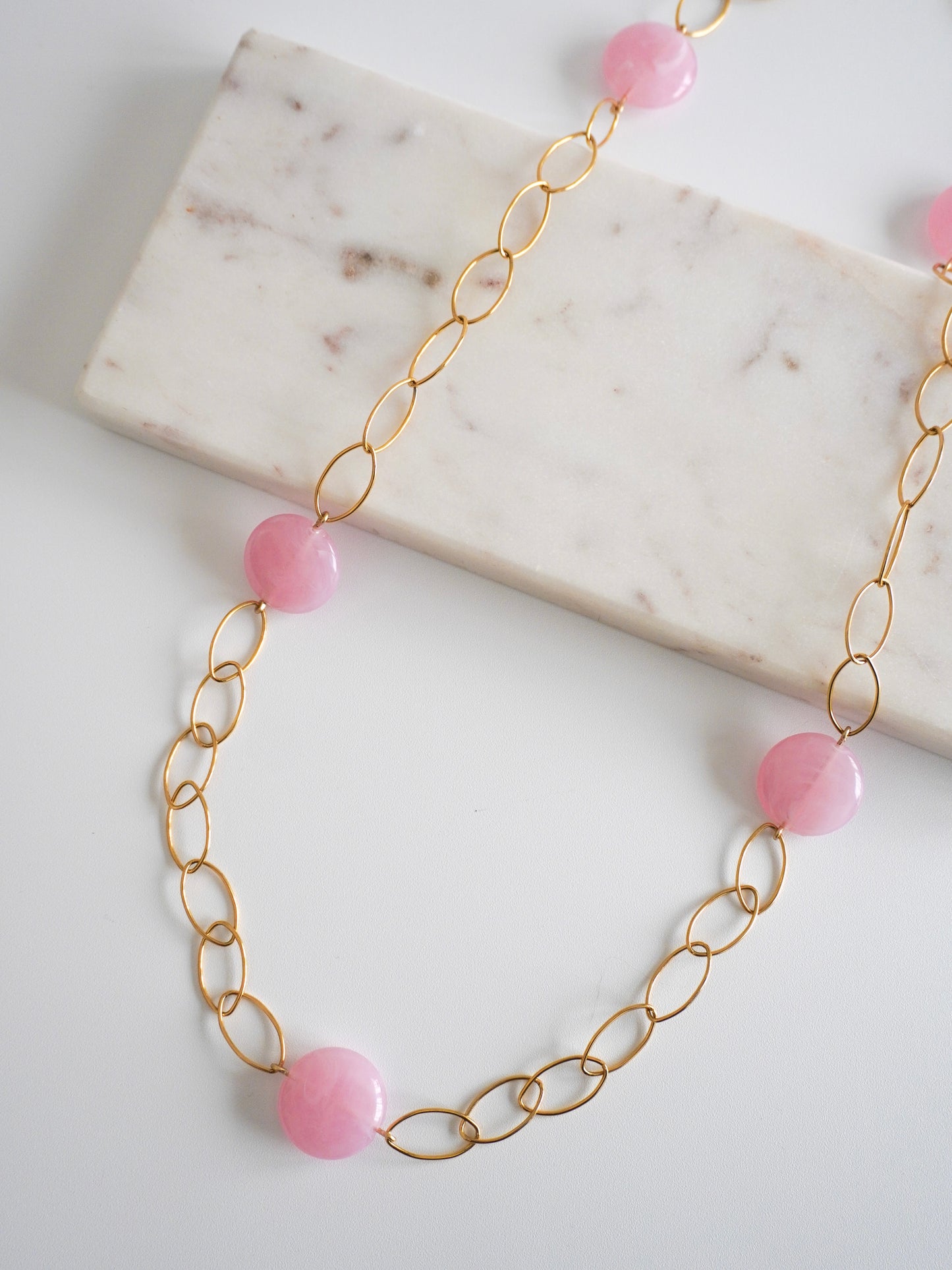 Collier sautoir MARLIE - rose clair