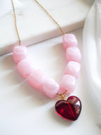 Collier ODETTA - rose/rouge