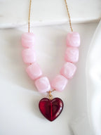 Collier ODETTA - rose/rouge