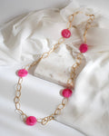 Collier sautoir MARLIE - rose fuchsia