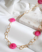 Collier sautoir MARLIE - rose fuchsia