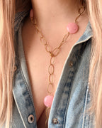 Collier sautoir MARLIE - rose fuchsia