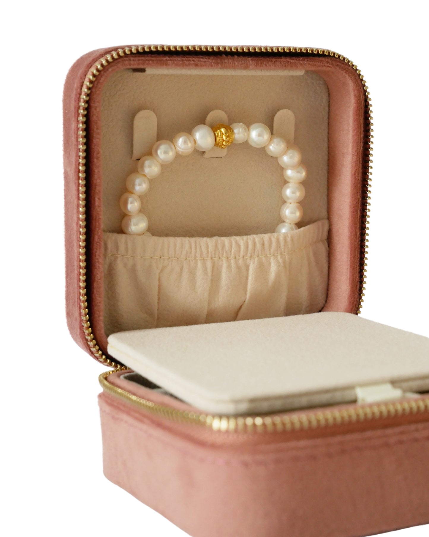Boîte à bijoux SIERRA - velours rose