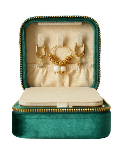 Boîte à bijoux SIERRA - velours vert