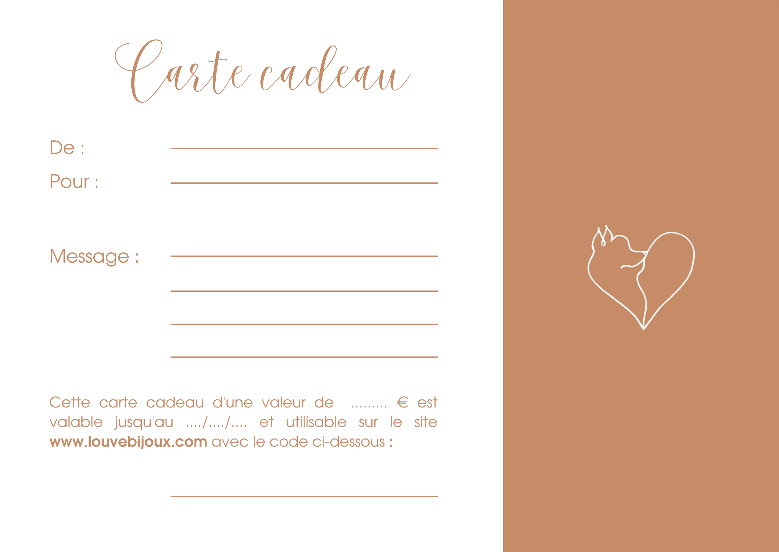 E-carte cadeau (à partir de 30€)